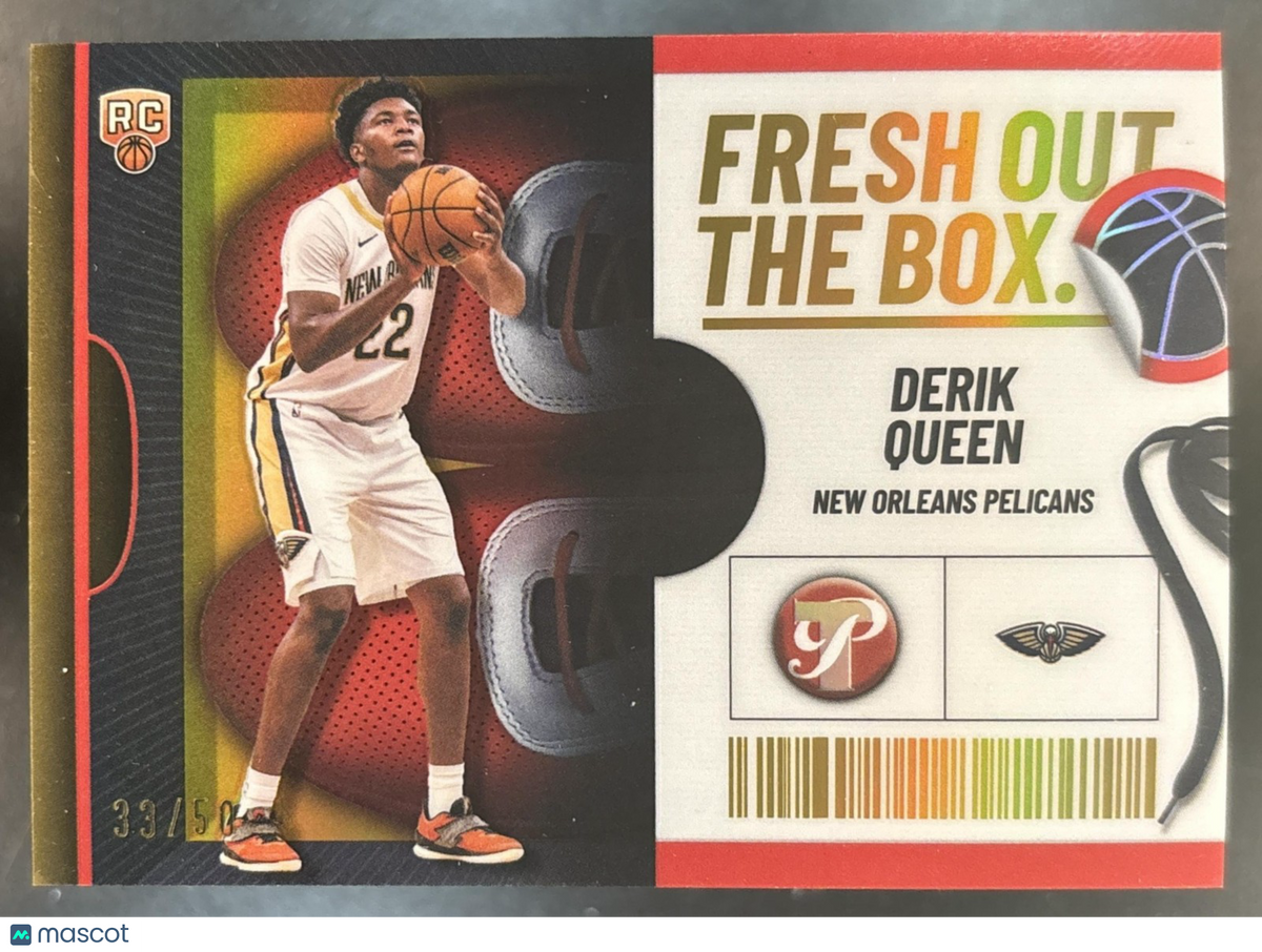 2025-26 Topps Pristine Derik Queen Fresh Out of the Box Gold /50 RC Pelicans