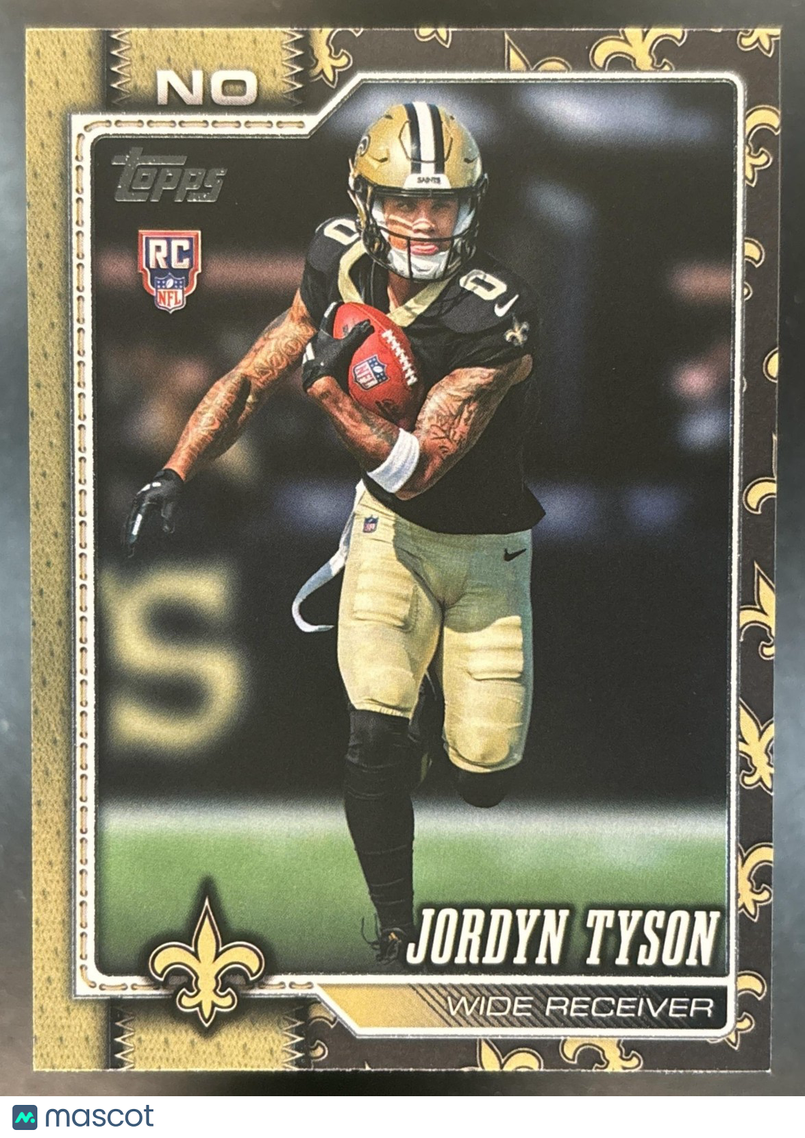 2026 Topps Jordyn Tyson Team Color Border Variation #320 RC New Orleans Saints