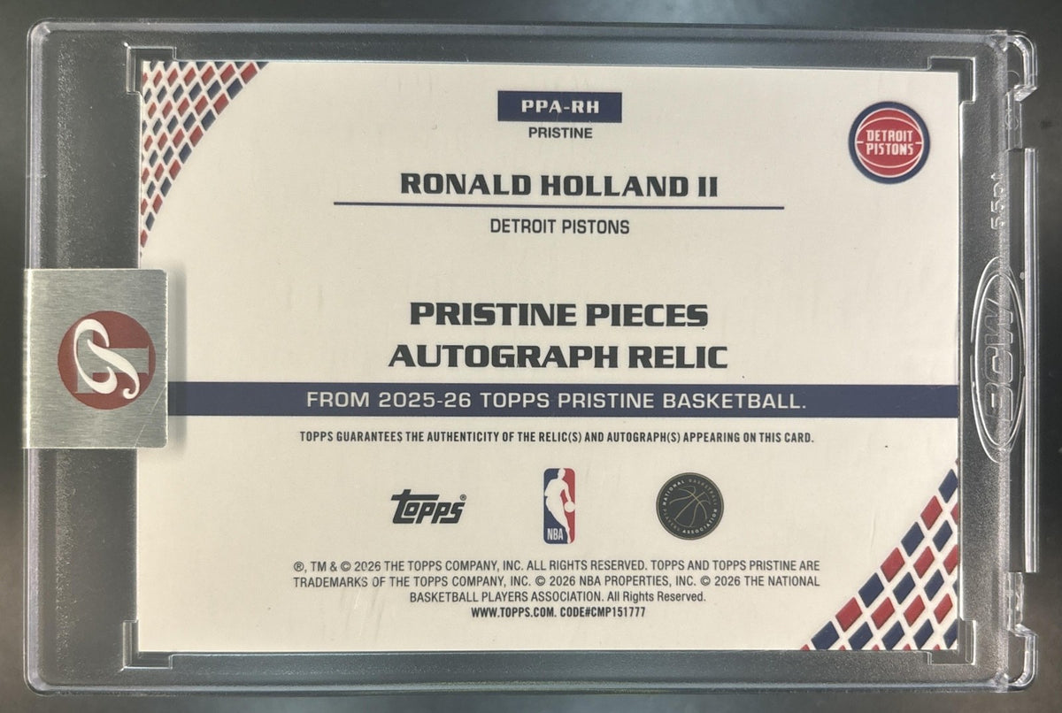 2025-26 Topps Pristine Ronald Holland II Pieces Auto Relics Gold /50 MEM Pistons