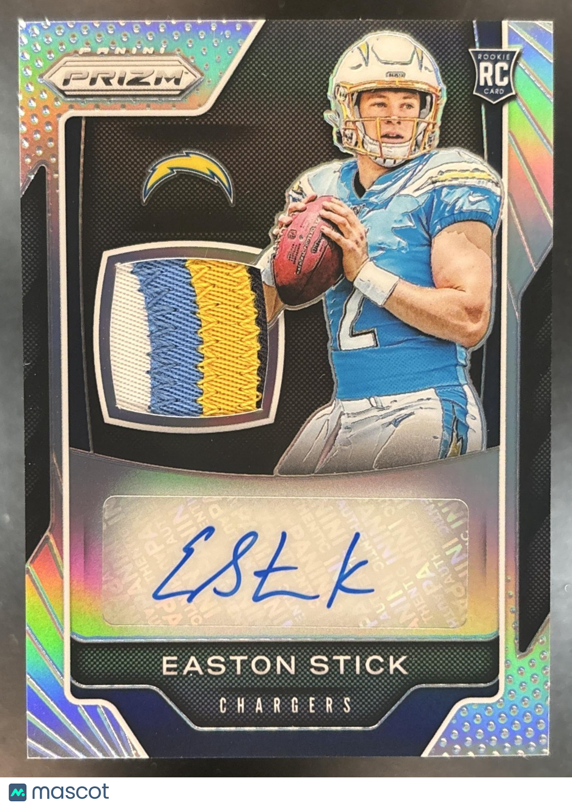 2019 Panini Prizm Easton Stick Rookie Patch Auto /49 RC Los Angeles Chargers