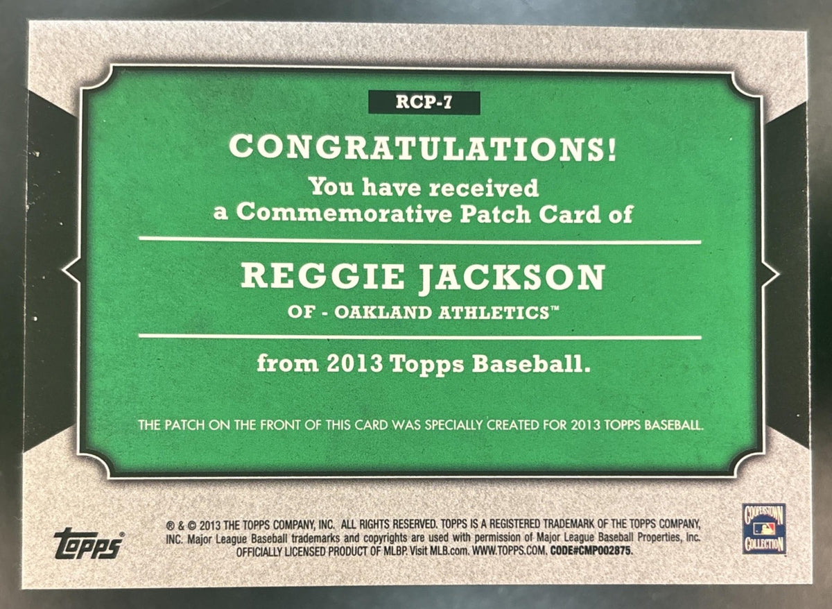 2013 Topps Reggie Jackson Manufactured Rookie Card Patch Oakland Athletics