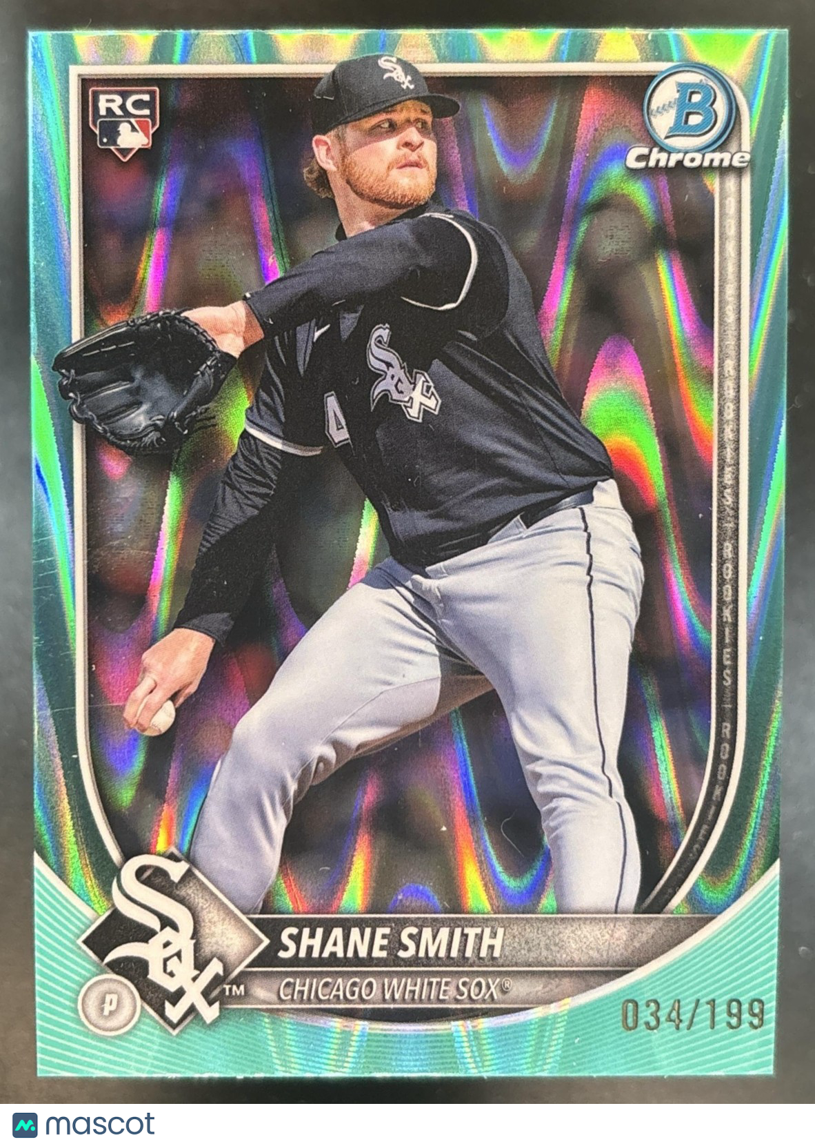 2025 Bowman Chrome Shane Smith Aqua RayWave /199 #52 RC Chicago White Sox
