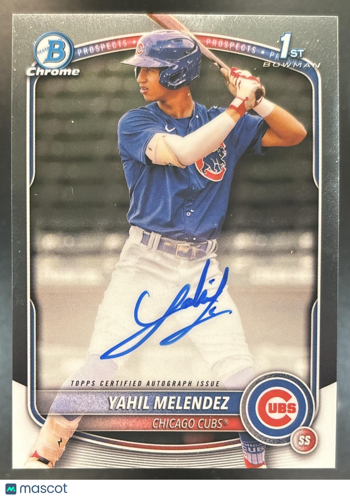 2025 Bowman Chrome Yahil Melendez Auto 1st Prospect Chicago Cubs