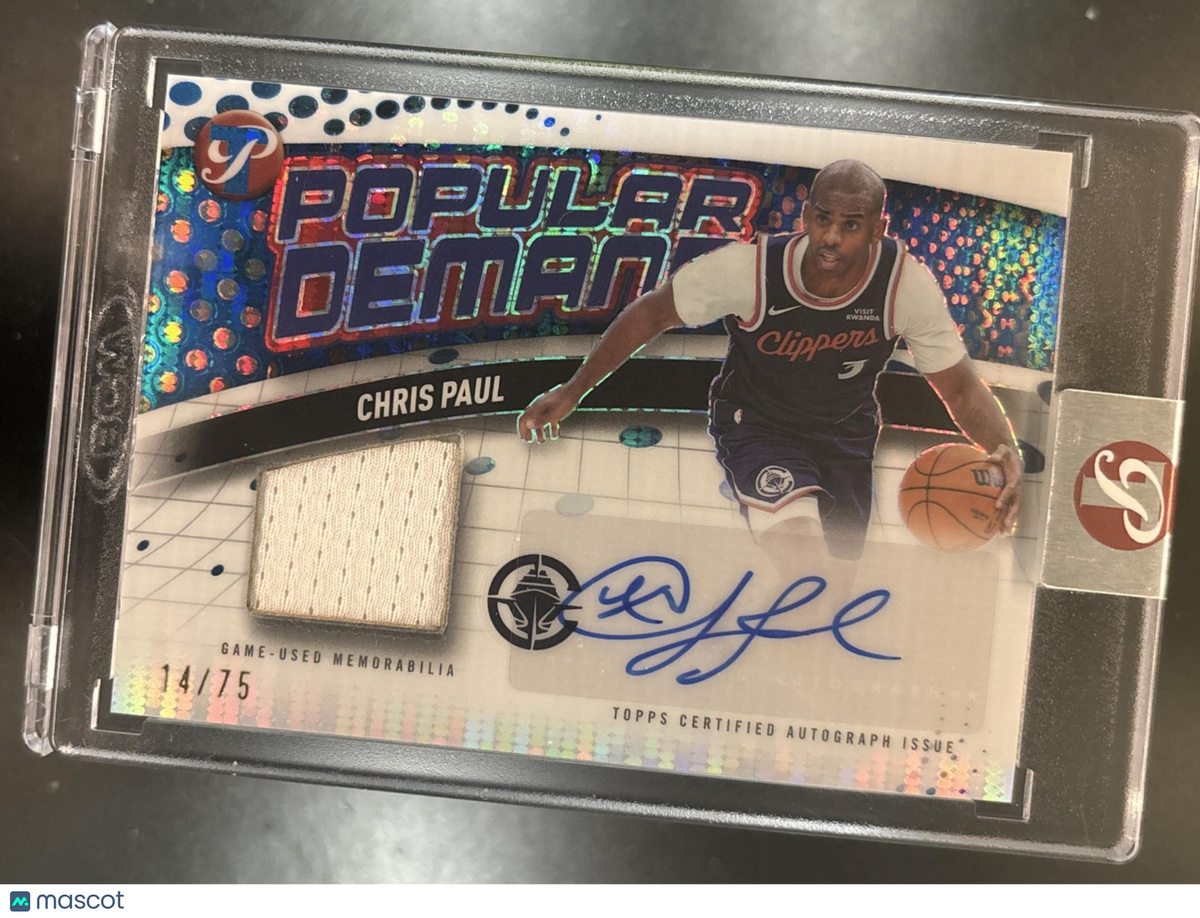 2025-26 Topps Pristine Chris Paul Popular Demand Auto Relics Blue /75 MEM