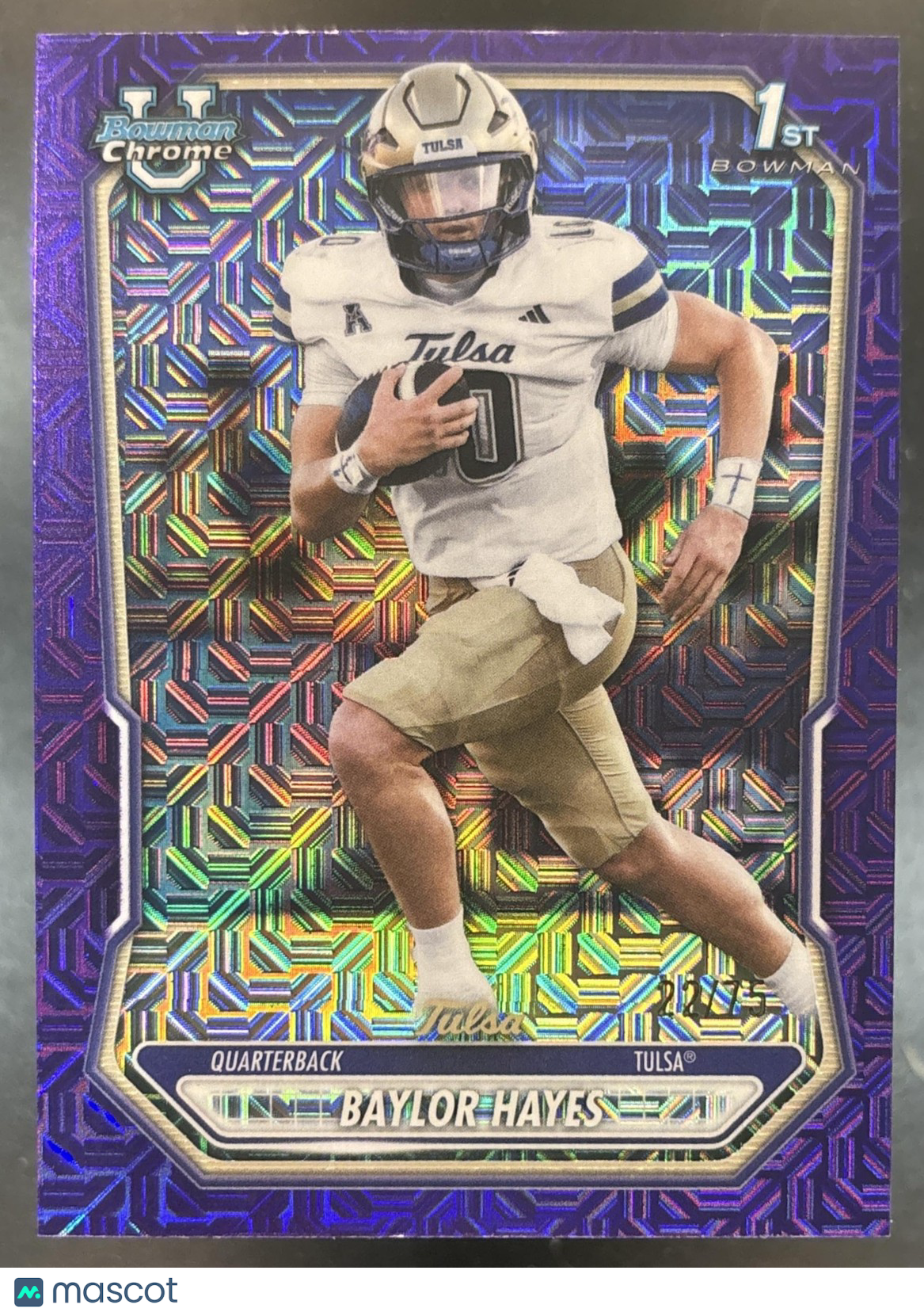 2026 Bowman Baylor Hayes Chrome Purple Mojo /75 #BCP-167 1st Prospect Tulsa