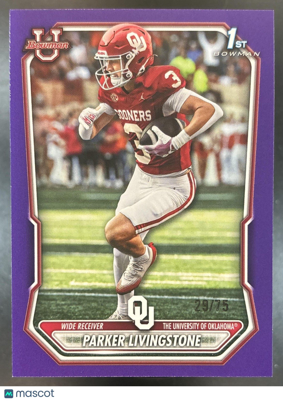2026 Bowman Parker Livingstone Paper Purple /75 #BPP-153 1st Prospect Sooners