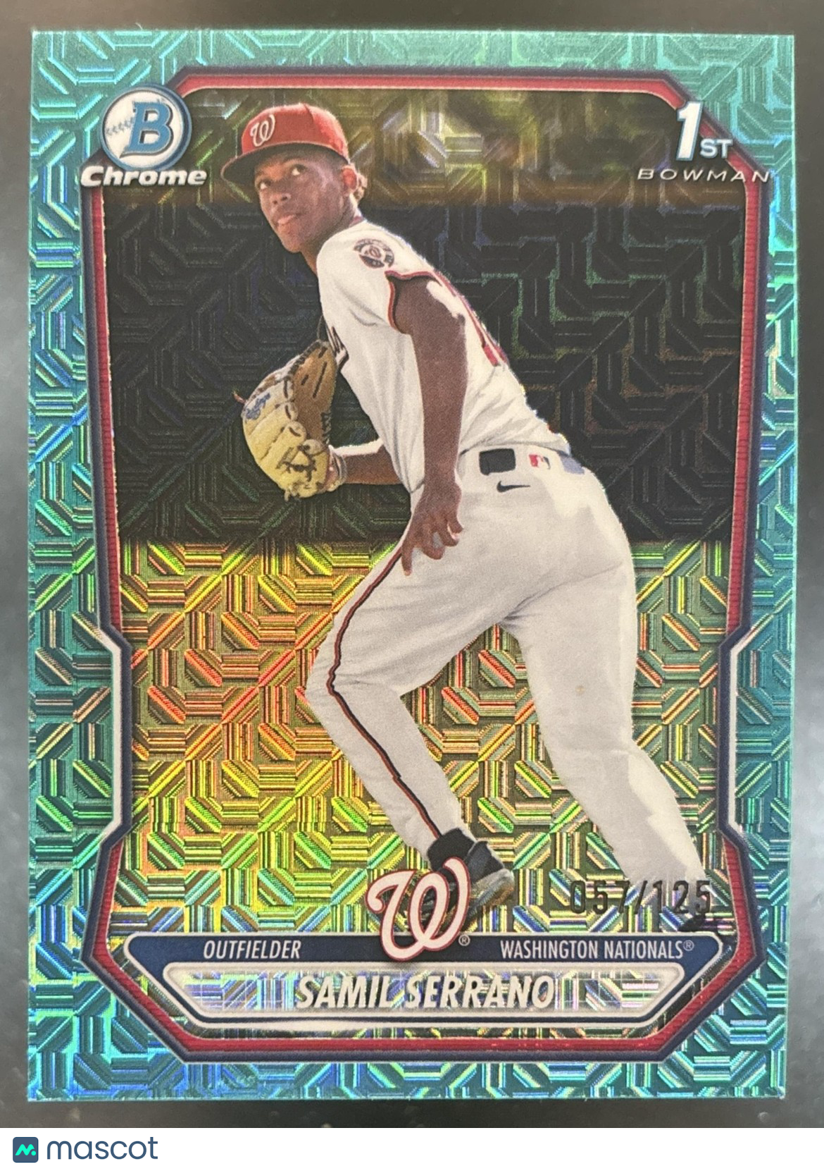 2026 Bowman Chrome Mega Box Samil Serrano Aqua Mojo /125 #BCP-179 1st Prospect
