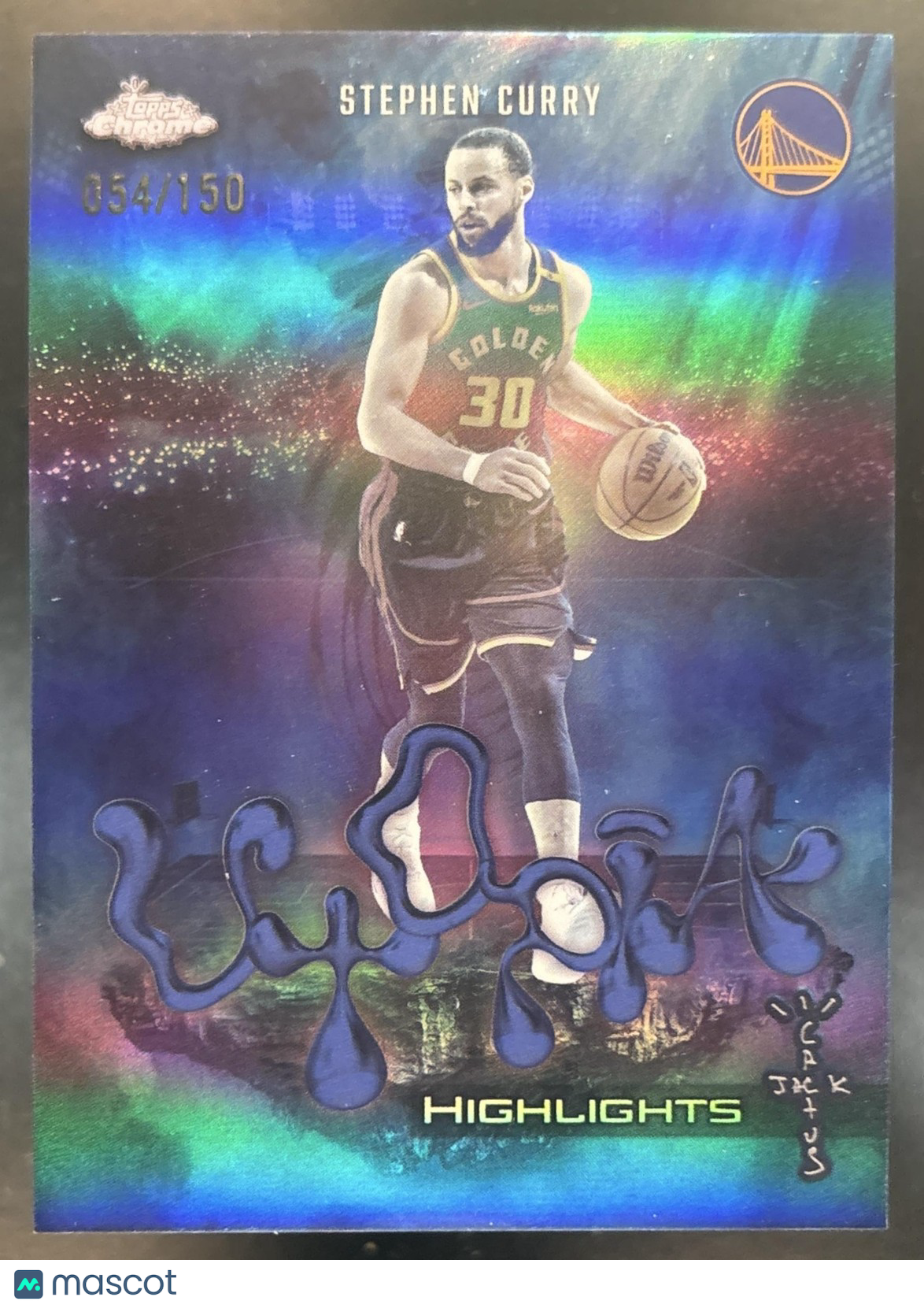 2025-26 Topps Chrome x Cactus Jack Stephen Curry Utopia Highlights Blue /150