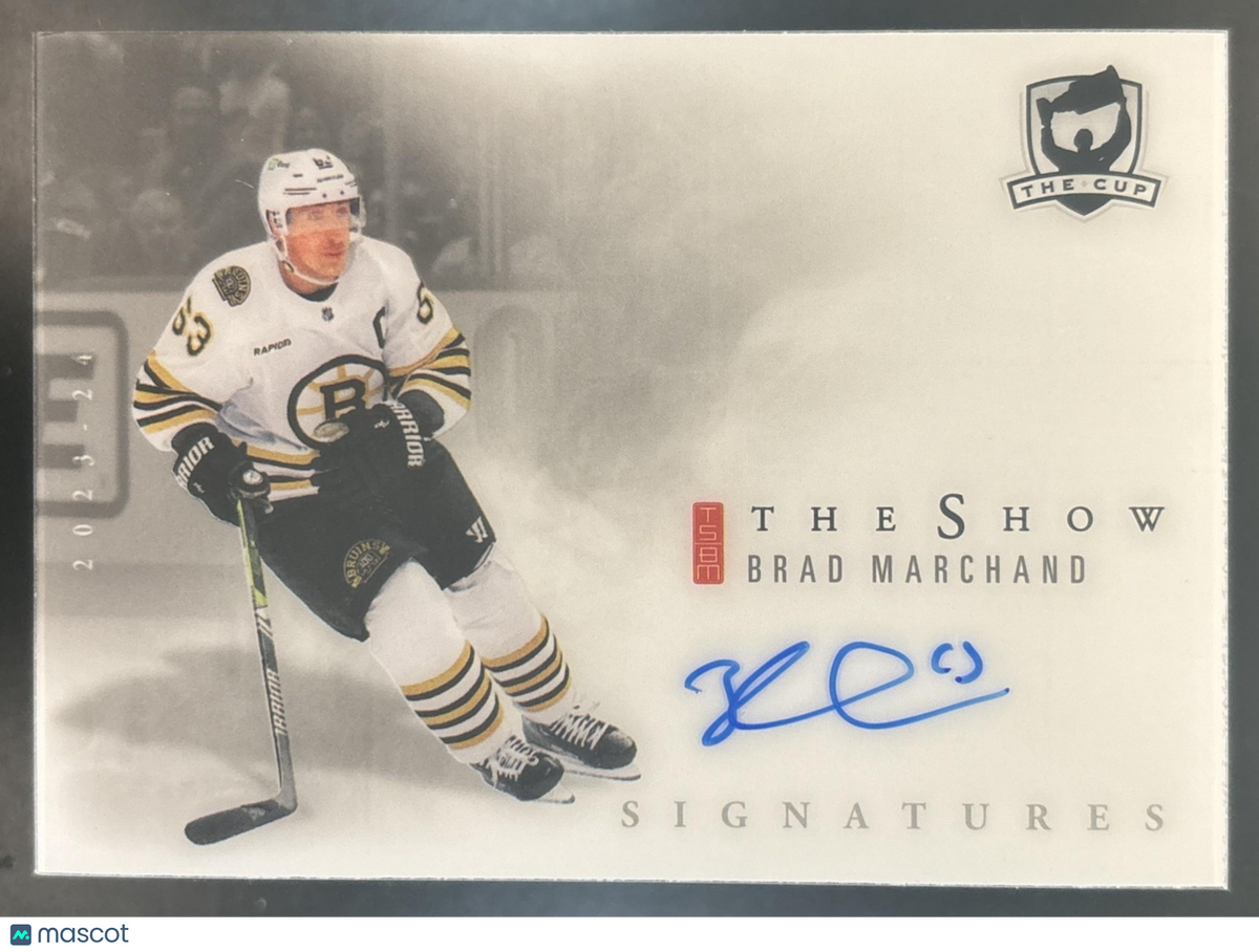 2024-25 Upper Deck The Cup Brad Marchand 2023 24 Update Show White Auto Bruins