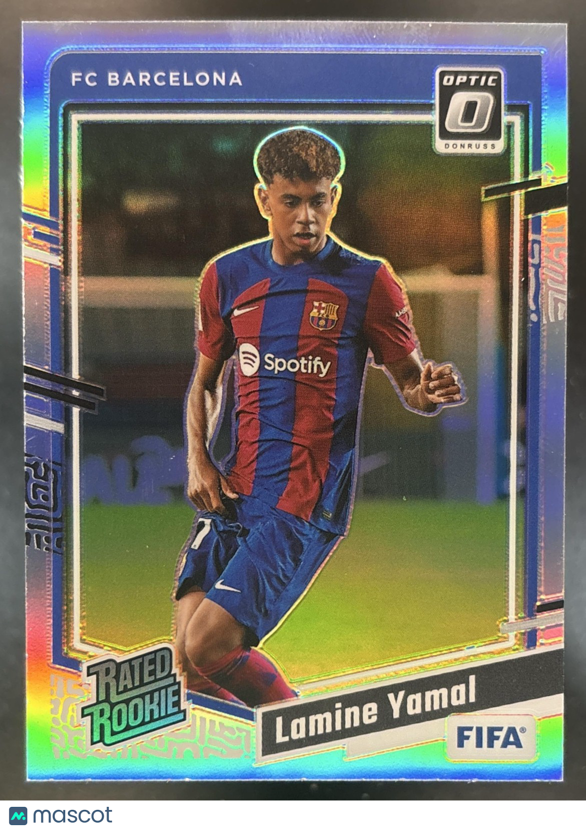 2023-24 Panini Donruss Lamine Yamal Optic Holo #177 Rated Rookie FC Barcelona