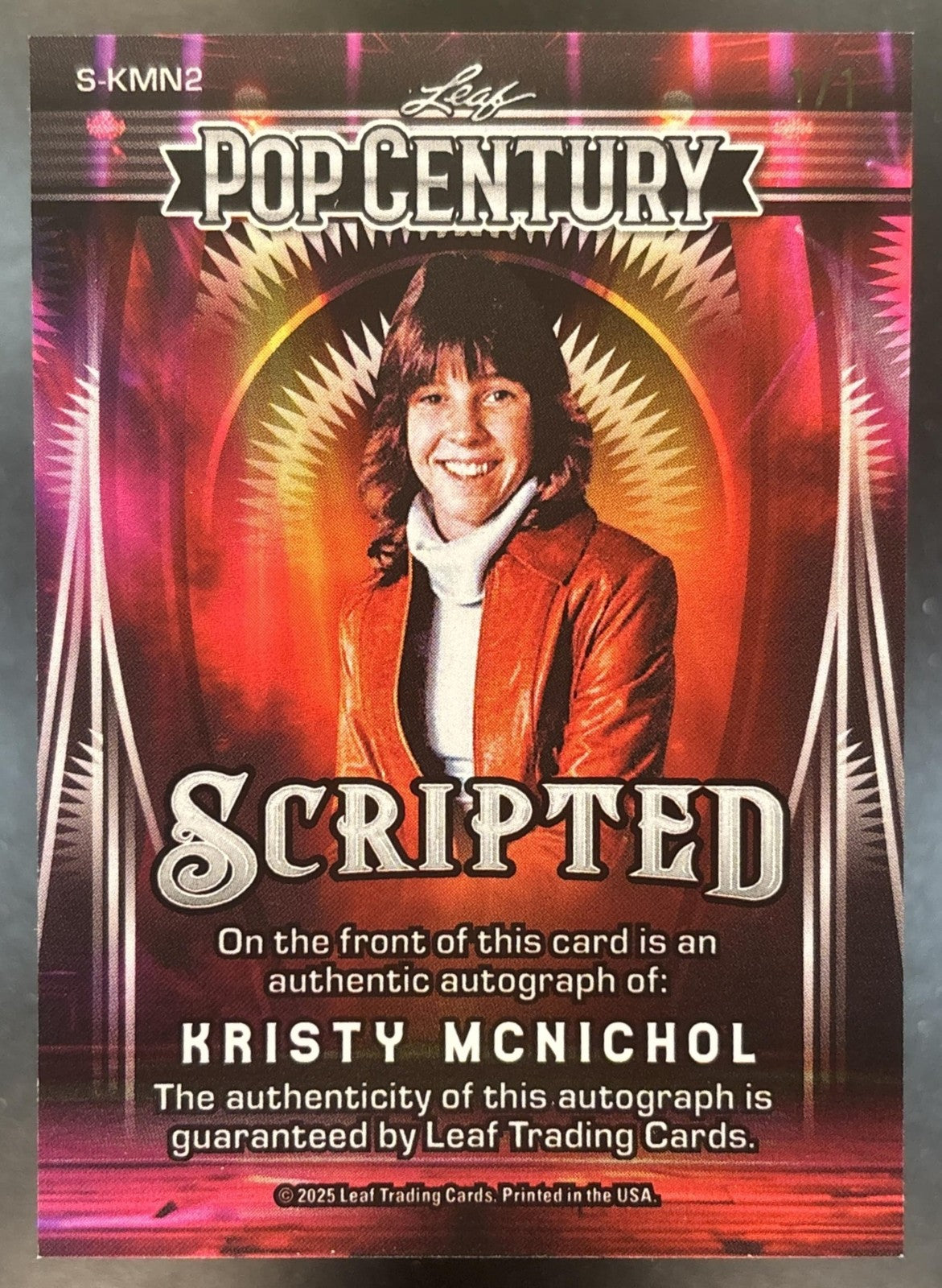 2025 Leaf Metal Pop Century Kristy McNichol Scripted Auto 1/1 #S-KMN2