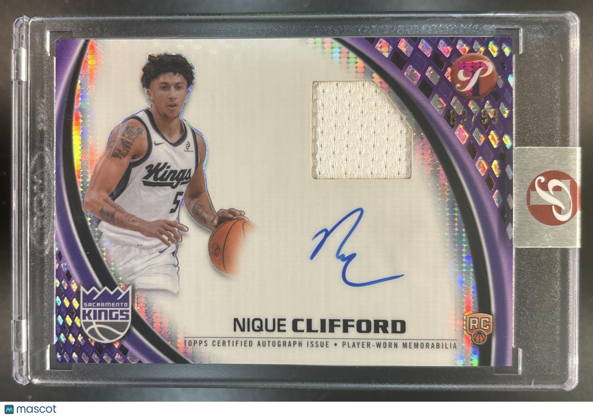 2025-26 Topps Pristine Nique Clifford Pieces Auto Relics MEM RC Sacramento Kings