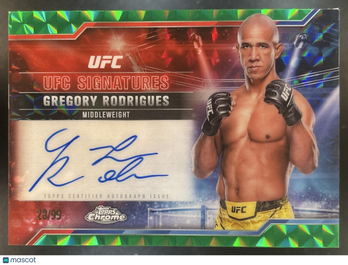 2025 Topps UFC Chrome Gregory Rodrigues Signatures Green Geometric /99 Auto