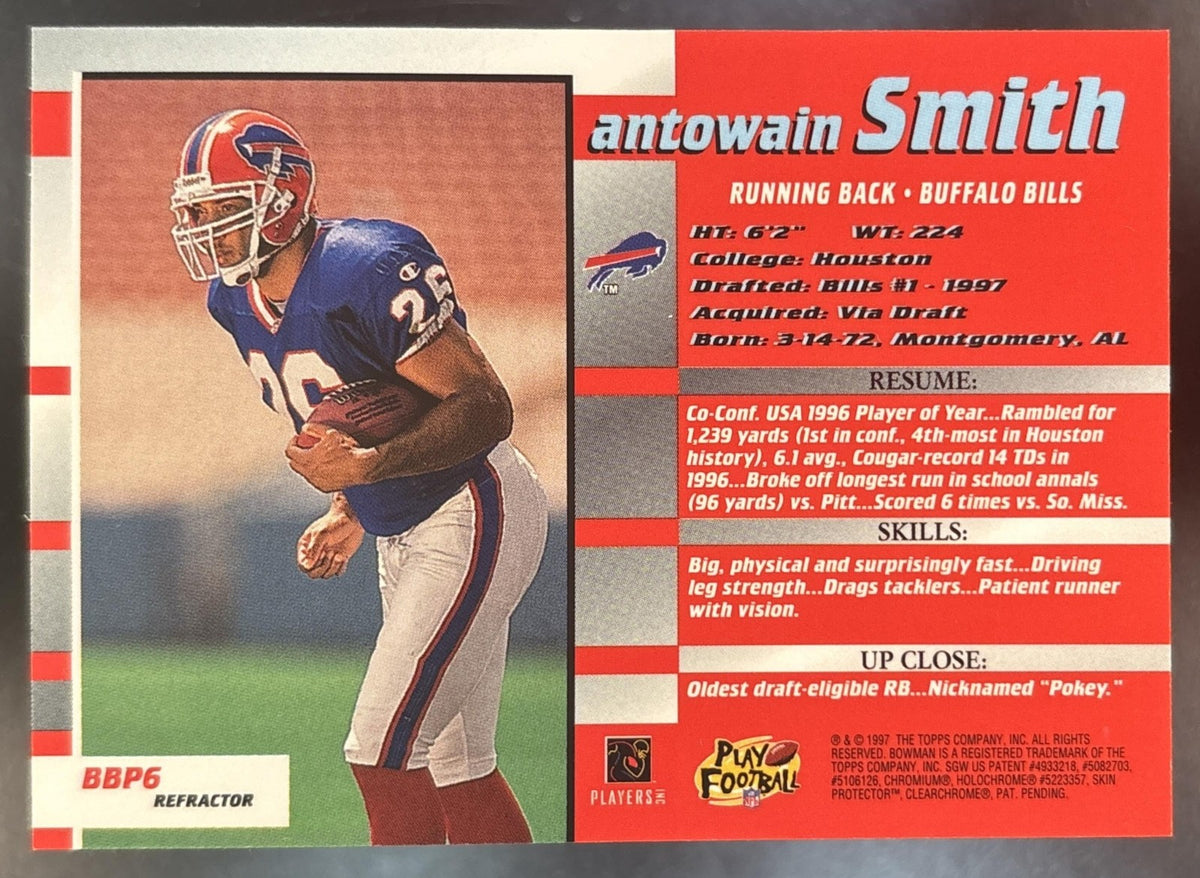 1997 Topps Stadium Club Antowain Smith Bowman's Best Rookie Preview RC Bills