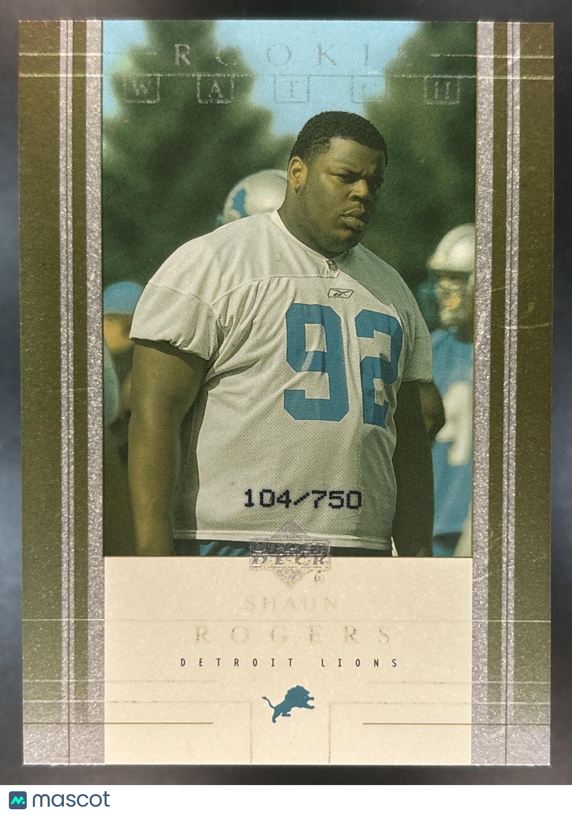 2001 Upper Deck Rookie F/X Shaun Rogers /750 #321a RC Detroit Lions