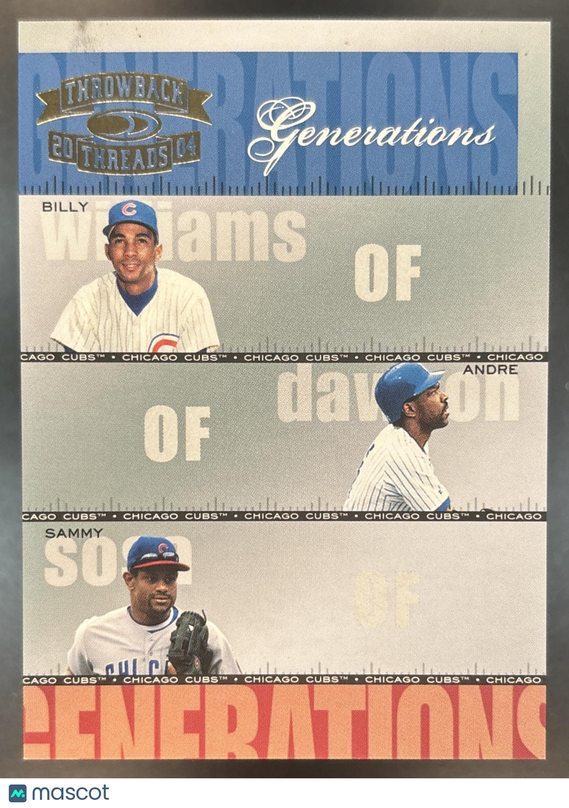 2004 Donruss Throwback Threads Williams Dawson Sammy Sosa Generations /1500 #