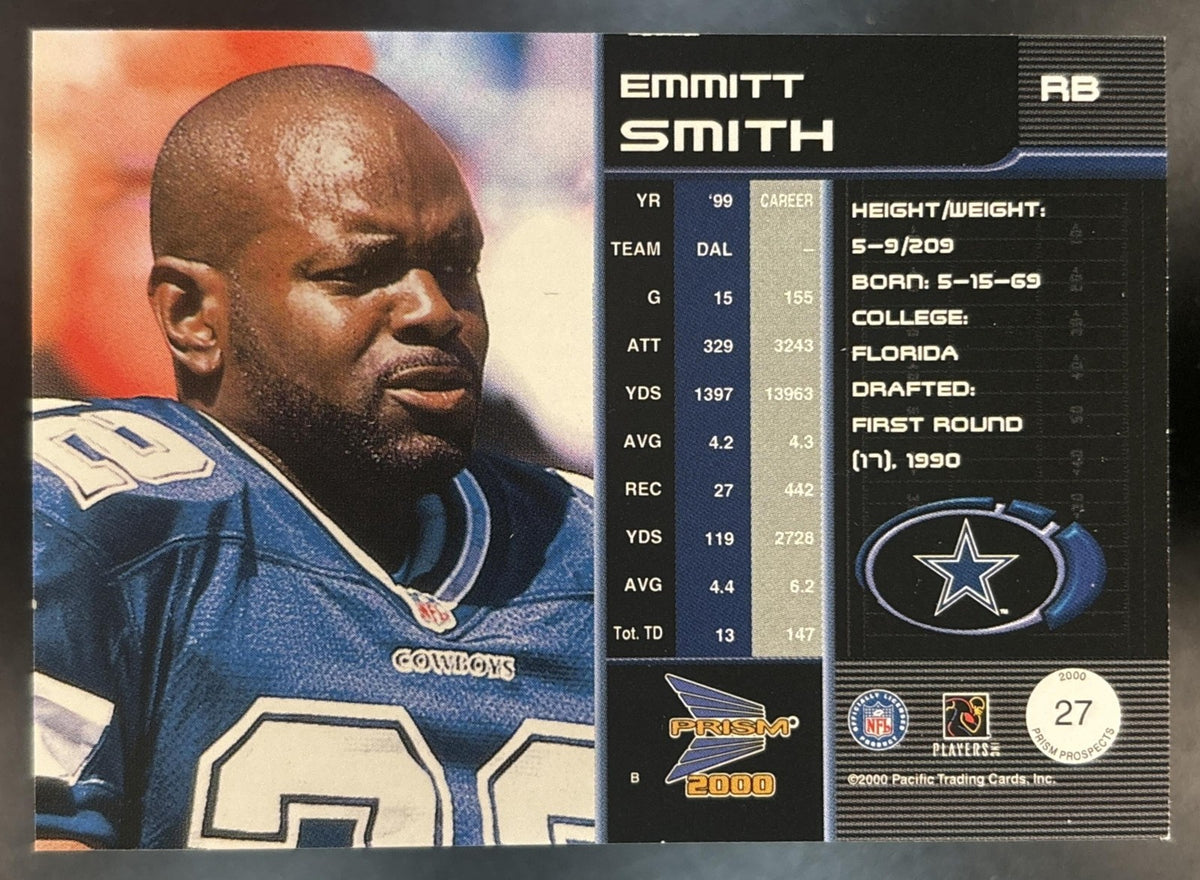 2000 Pacific Prism Prospects Emmitt Smith #27 Dallas Cowboys