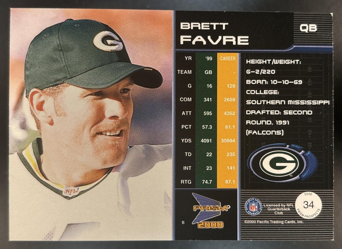 2000 Pacific Prism Prospects Brett Favre #34 Green Bay Packers