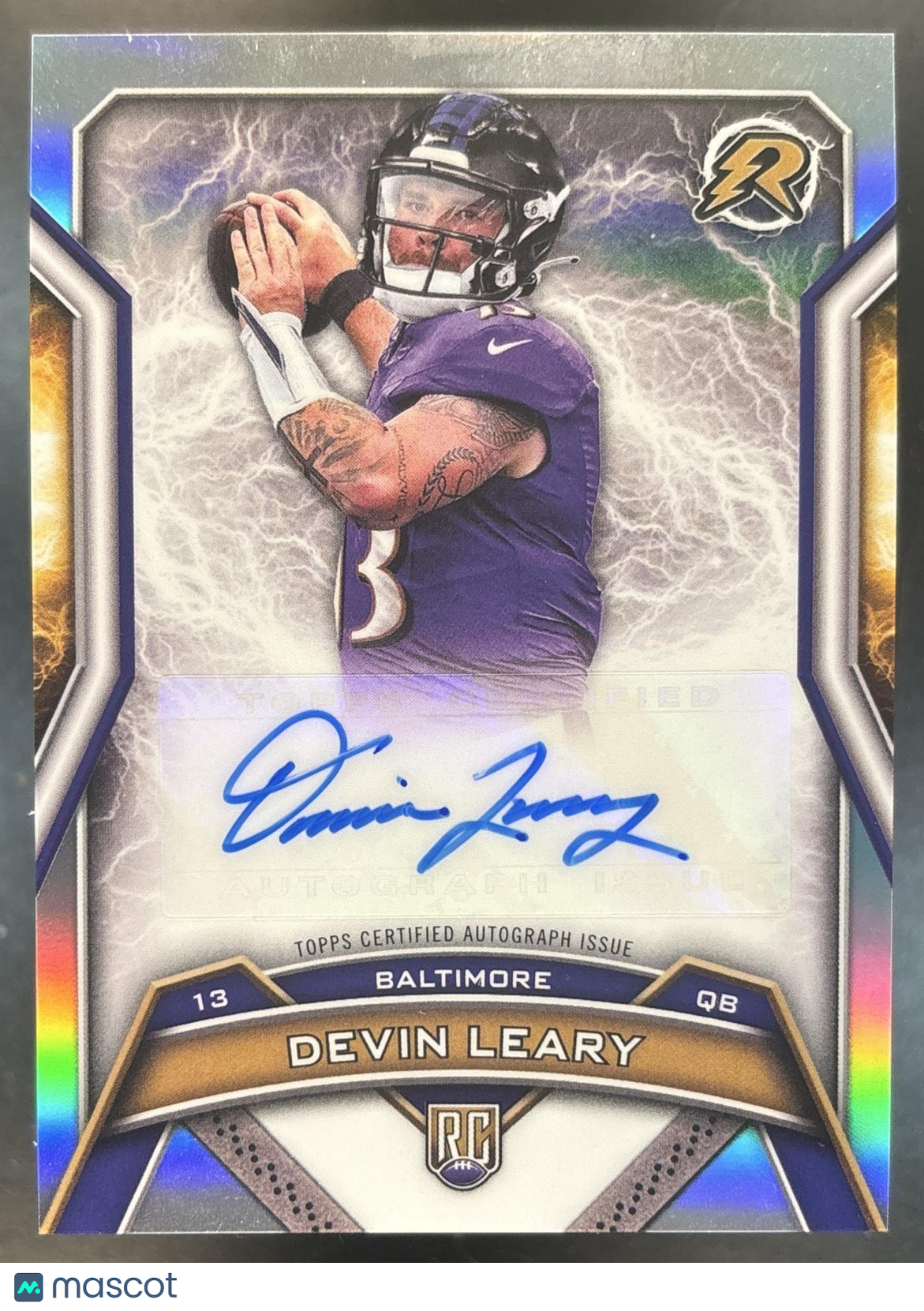 2024 Topps Resurgence Devin Leary Rookie Signature RC Auto Baltimore Ravens