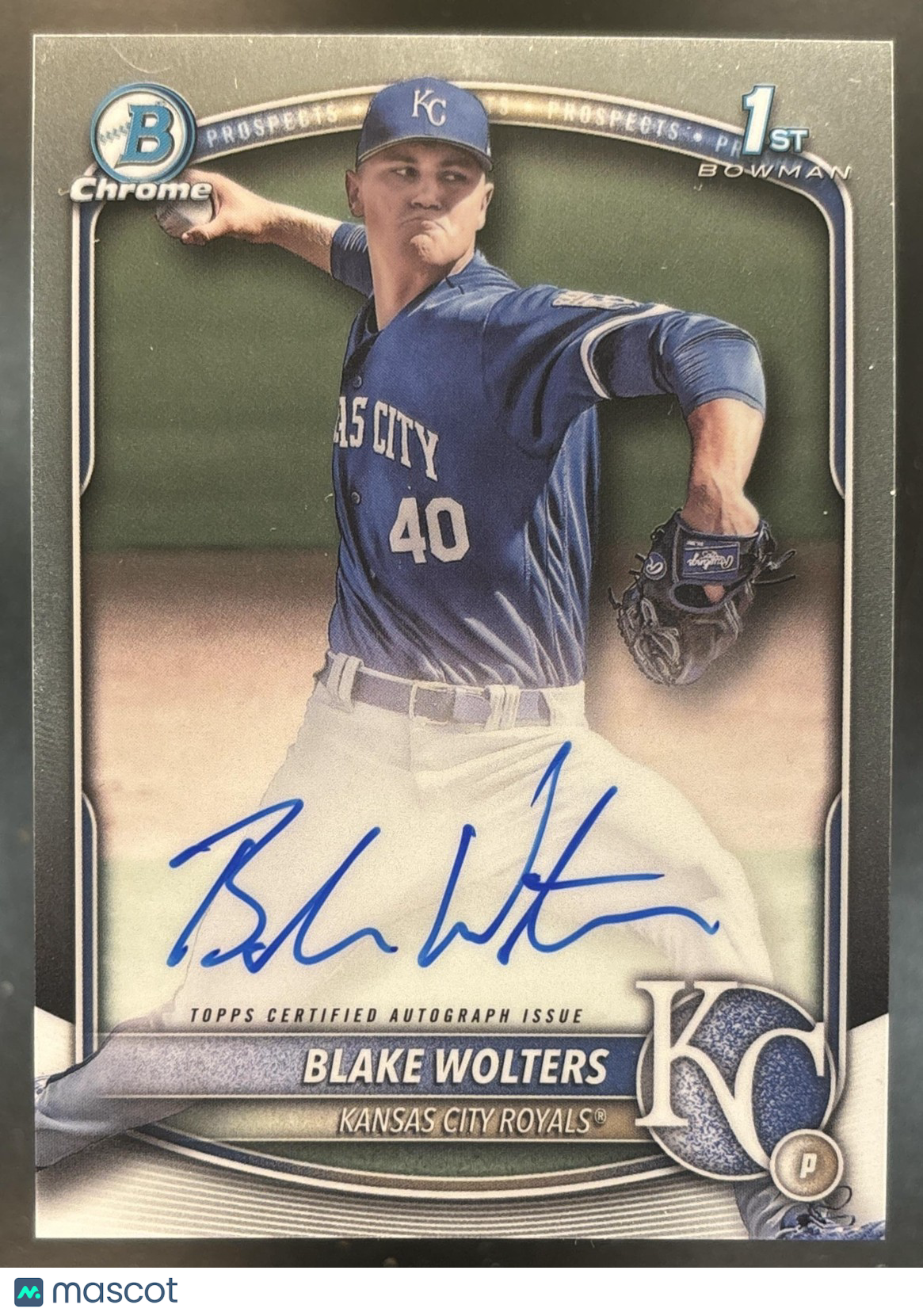 2025 Bowman Chrome Blake Wolters Prospect Auto #CPA-BW Kansas City Royals
