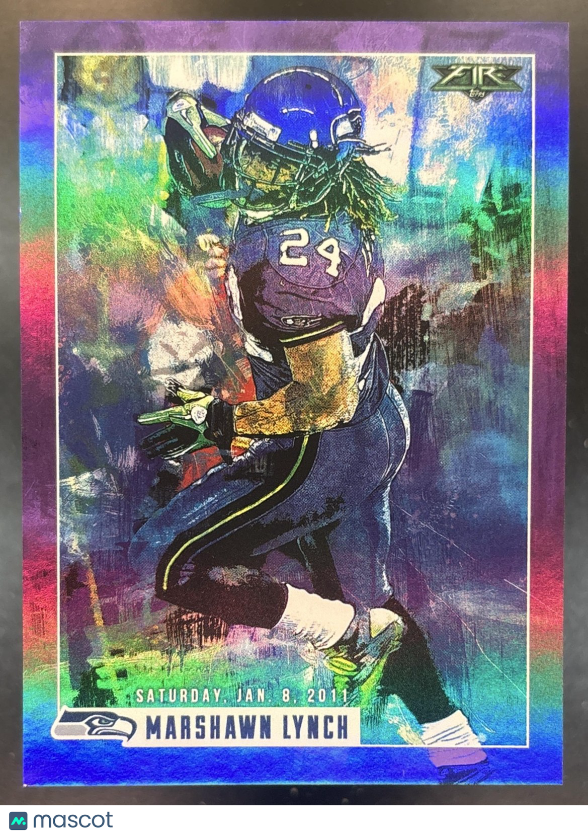 2015 Topps Fire Marshawn Lynch Transcendent Touchdowns Purple /50 Seahawks