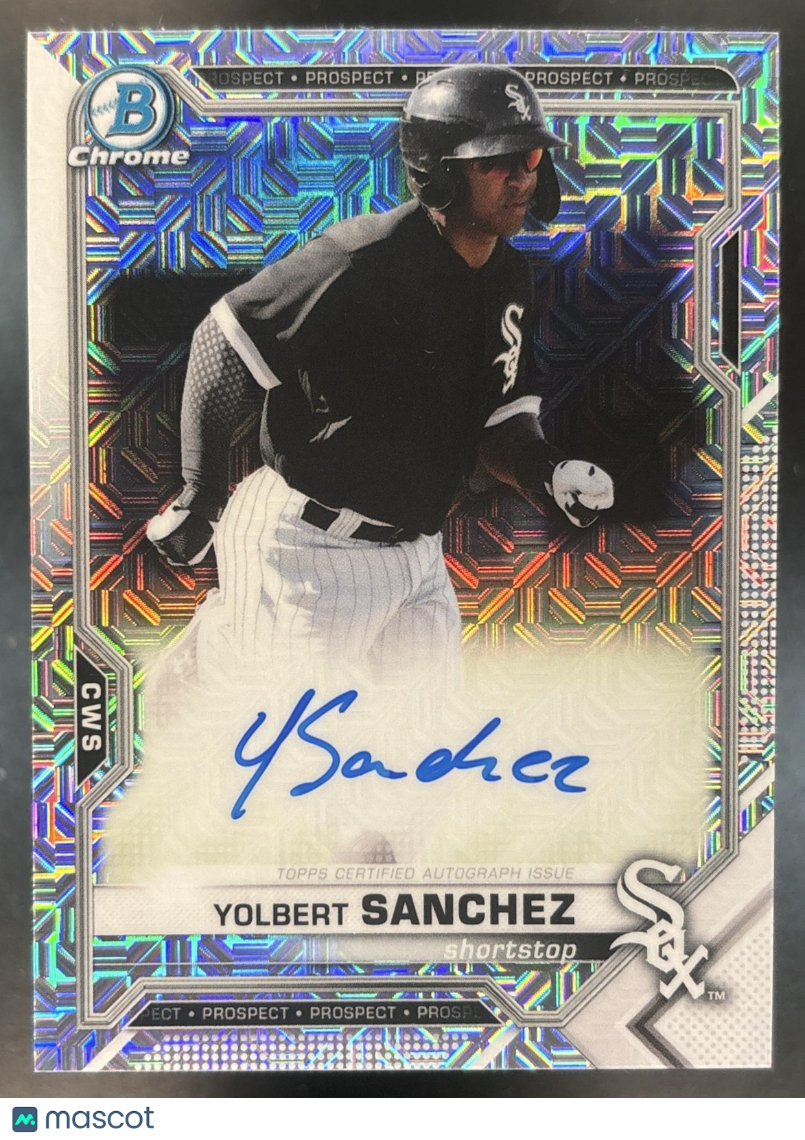 2021 Bowman Yolbert Sanchez Chrome Prospect Auto Mega Box Mojo Chicago White Sox