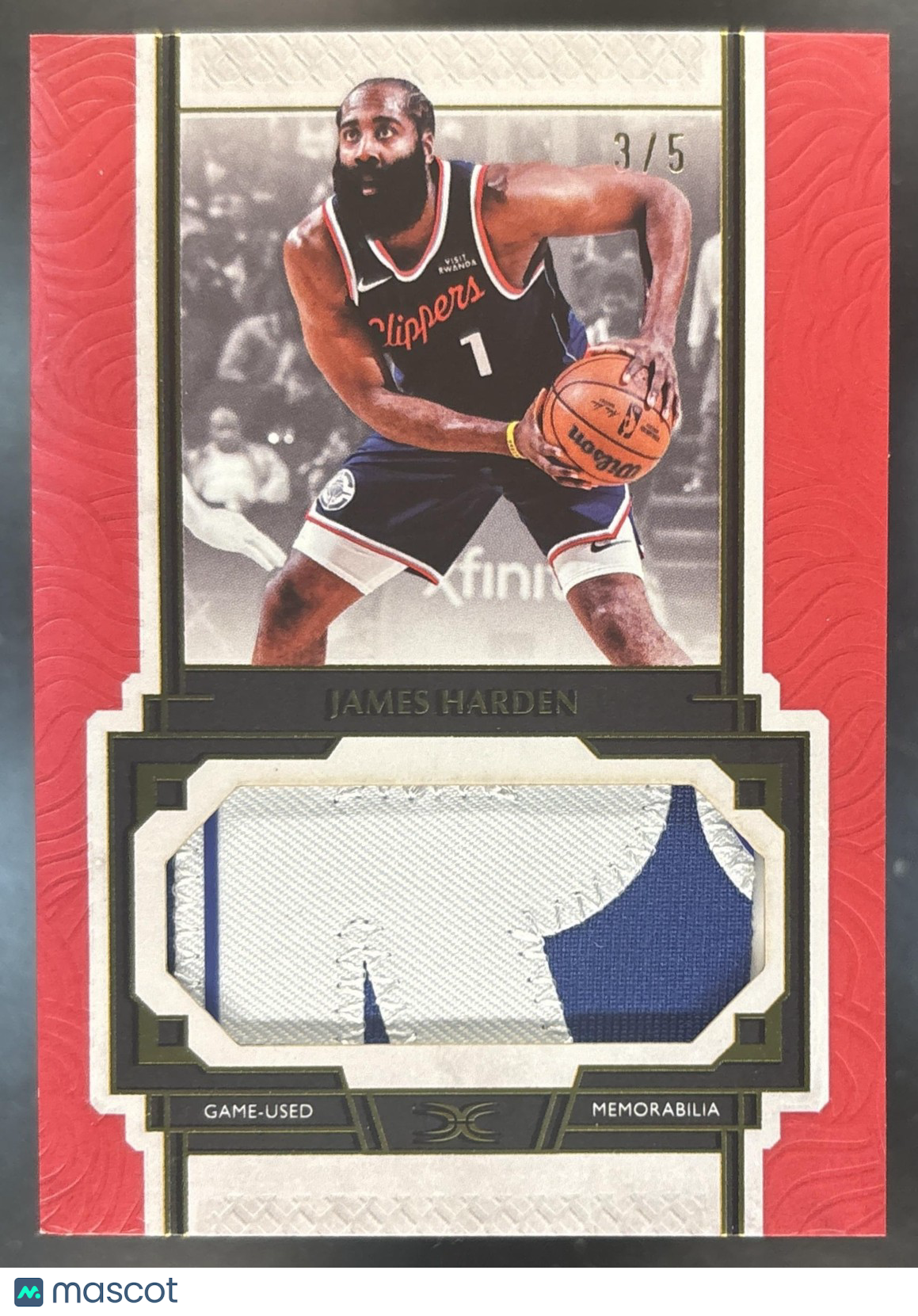 2025-26 Topps Definitive Collection James Harden Patch Red /5 MEM Clippers