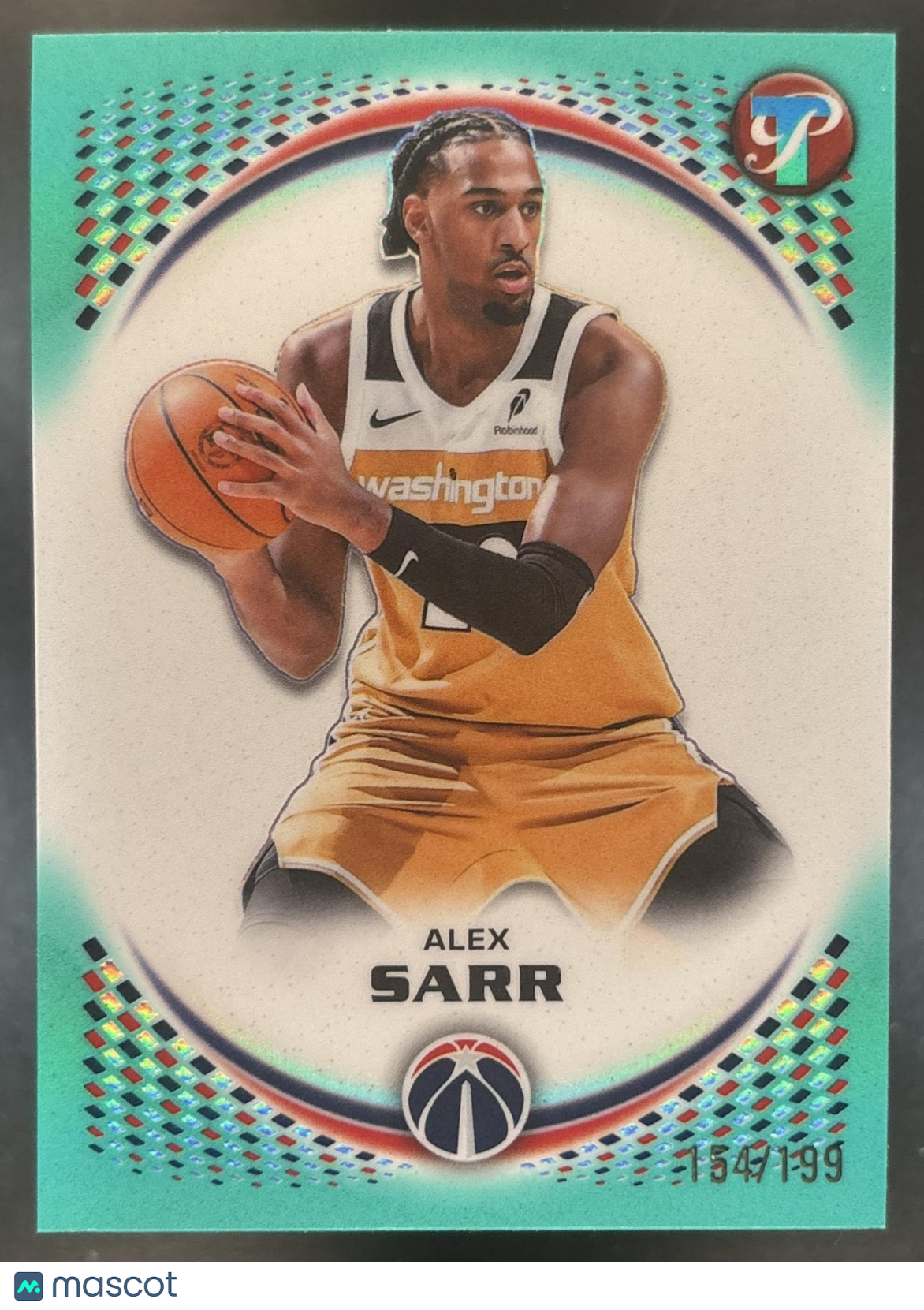 2025-26 Topps Pristine Alex Sarr Aqua Refractor /199 #88 Washington Wizards
