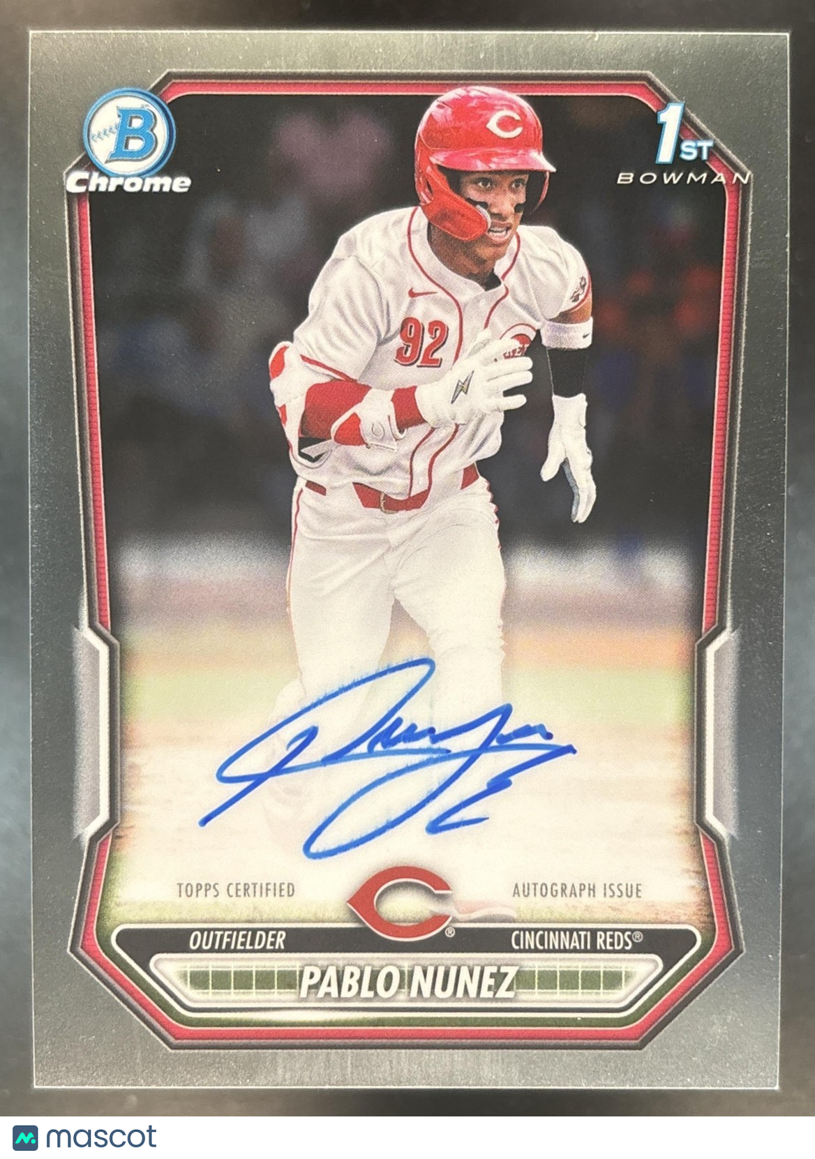 2026 Bowman Pablo Nunez Chrome Auto #CPA-PN 1st Prospect Cincinnati Reds