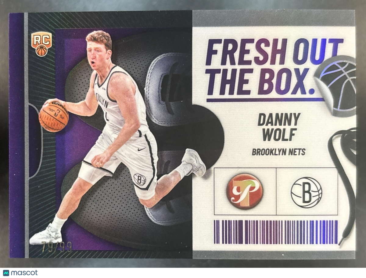 2025-26 Topps Pristine Danny Wolf Fresh Out of the Box Purple /99 RC Nets