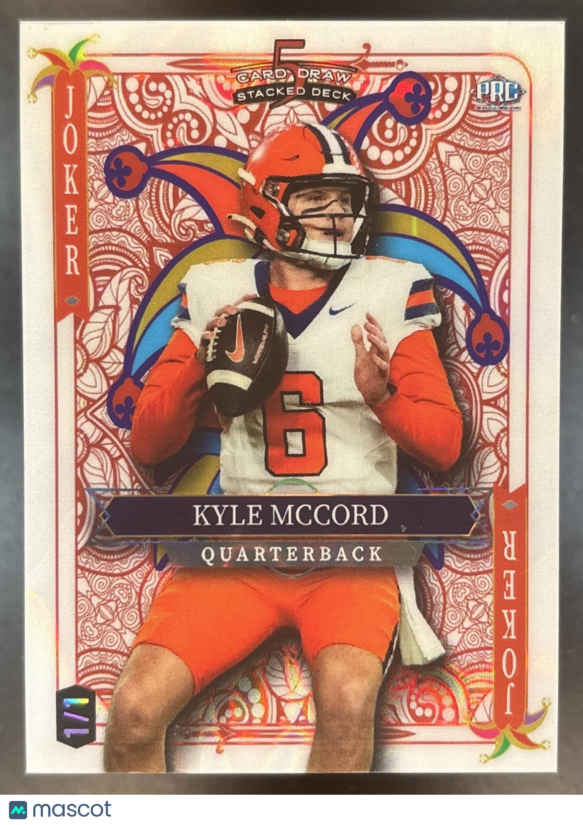 2024 Wild Card 5 Draw Stacked Deck Promo Kyle McCord White Joker 1/1 #SDPJ-KMN