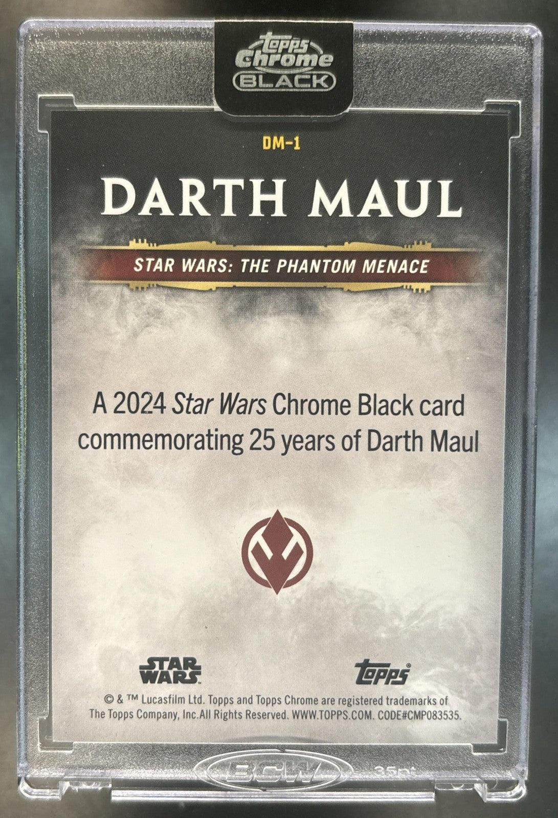2024 Topps Chrome Black Star Wars Darth Maul 25 Years of #DM-1