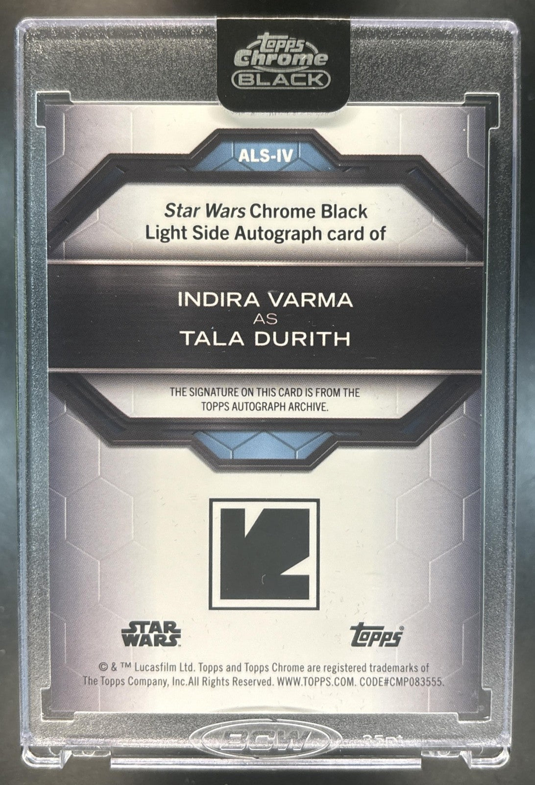2024 Topps Chrome Black Star Wars Indira Varma Light Side Auto