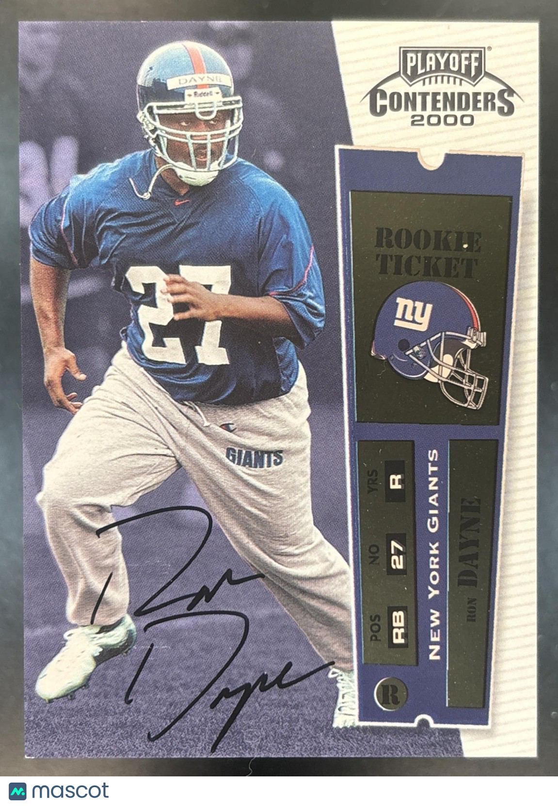 2000 Playoff Contenders Ron Dayne #110 RC Auto New York Giants