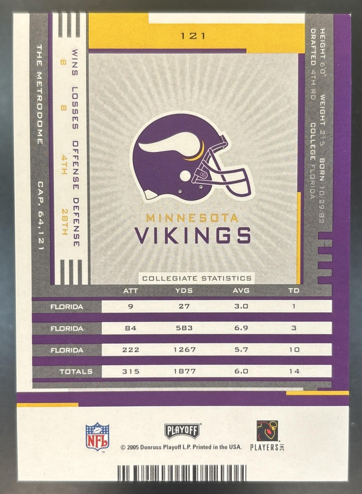 2005 Playoff Contenders Ciatrick Fason #121 RC Auto Minnesota Vikings