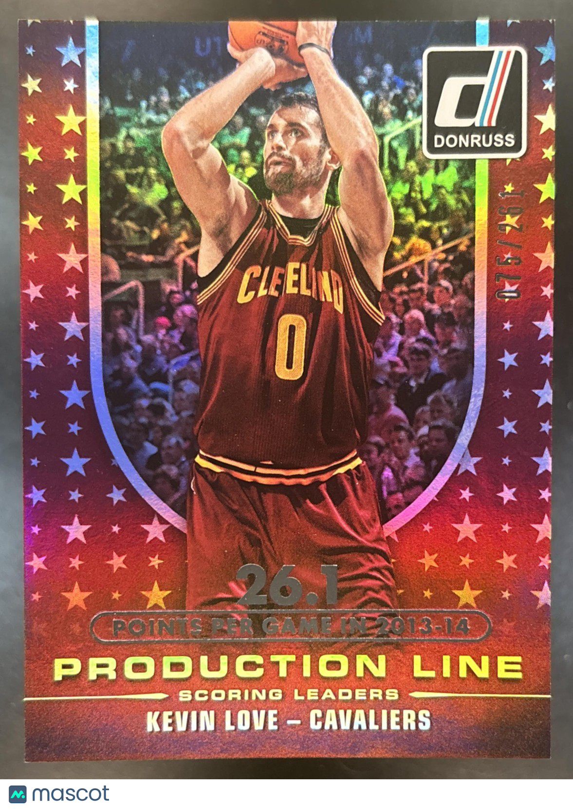 2014-15 Panini Donruss Kevin Love Production Line /261 #4 Cleveland Cavaliers
