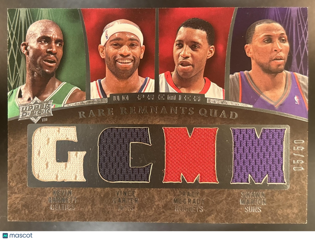 2007-08 UD Premier Kevin Garnett Vince Carter Tracy McGrady Marion 4 Patch /50