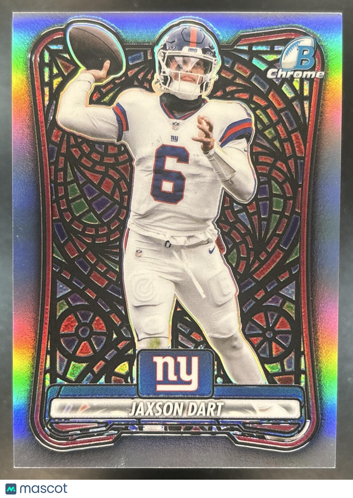 2026 Bowman Jaxson Dart Chrome NFL Etched In Glass Variation SSP New York Giants