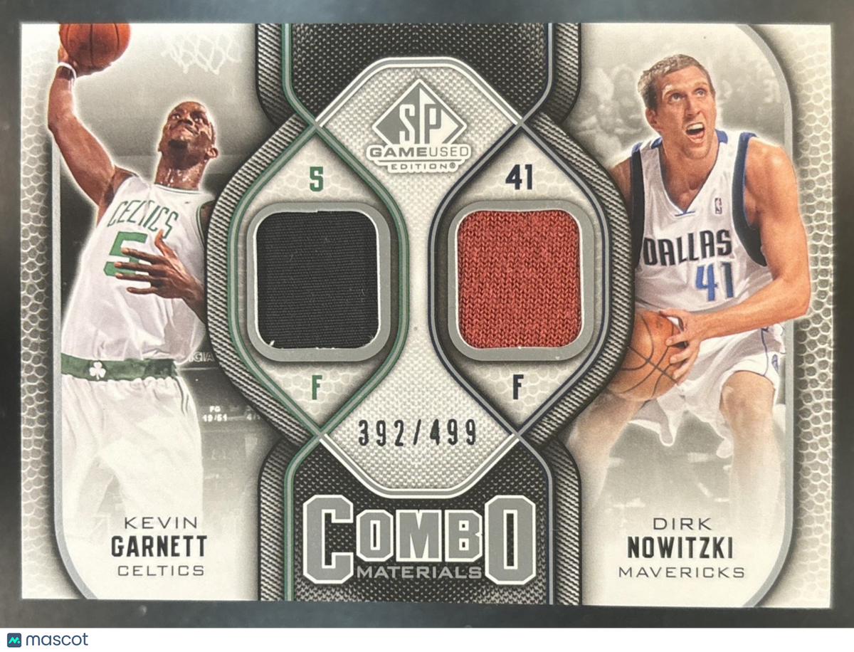 2009-10 SP Game Used Kevin Garnett Dirk Nowitzki Combo Materials /499 #CM-GN MEM