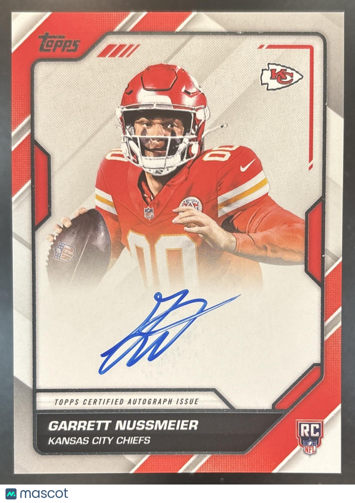 2026 Topps Garrett Nussmeier First Signatures #FFS-GN RC Auto Kansas City Chiefs