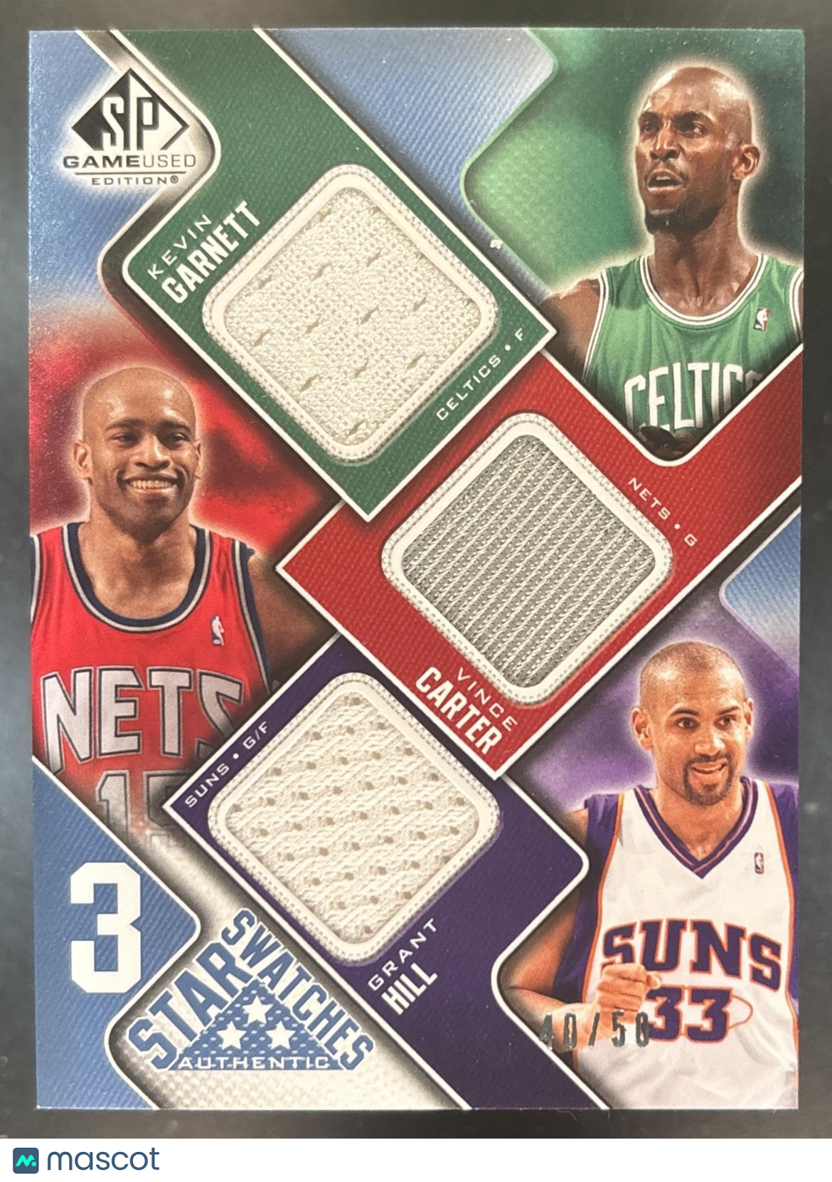 2009-10 SP Game Used Vince Carter Grant Hill Kevin Garnett 3 Star Swatches /299