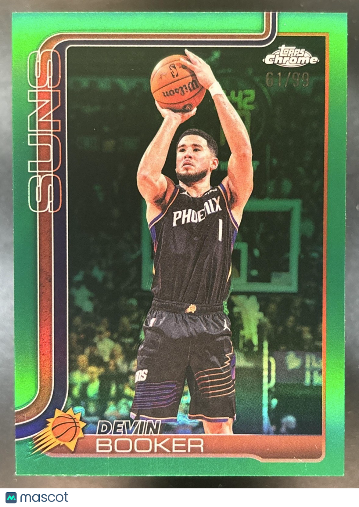2025-26 Topps Chrome Update Devin Booker Green /99 #26 Phoenix Suns