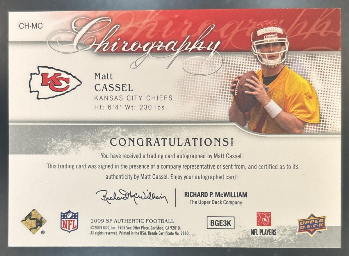 2009 SP Authentic Matt Cassel Chirography #CH-MC Auto Kansas City Chiefs