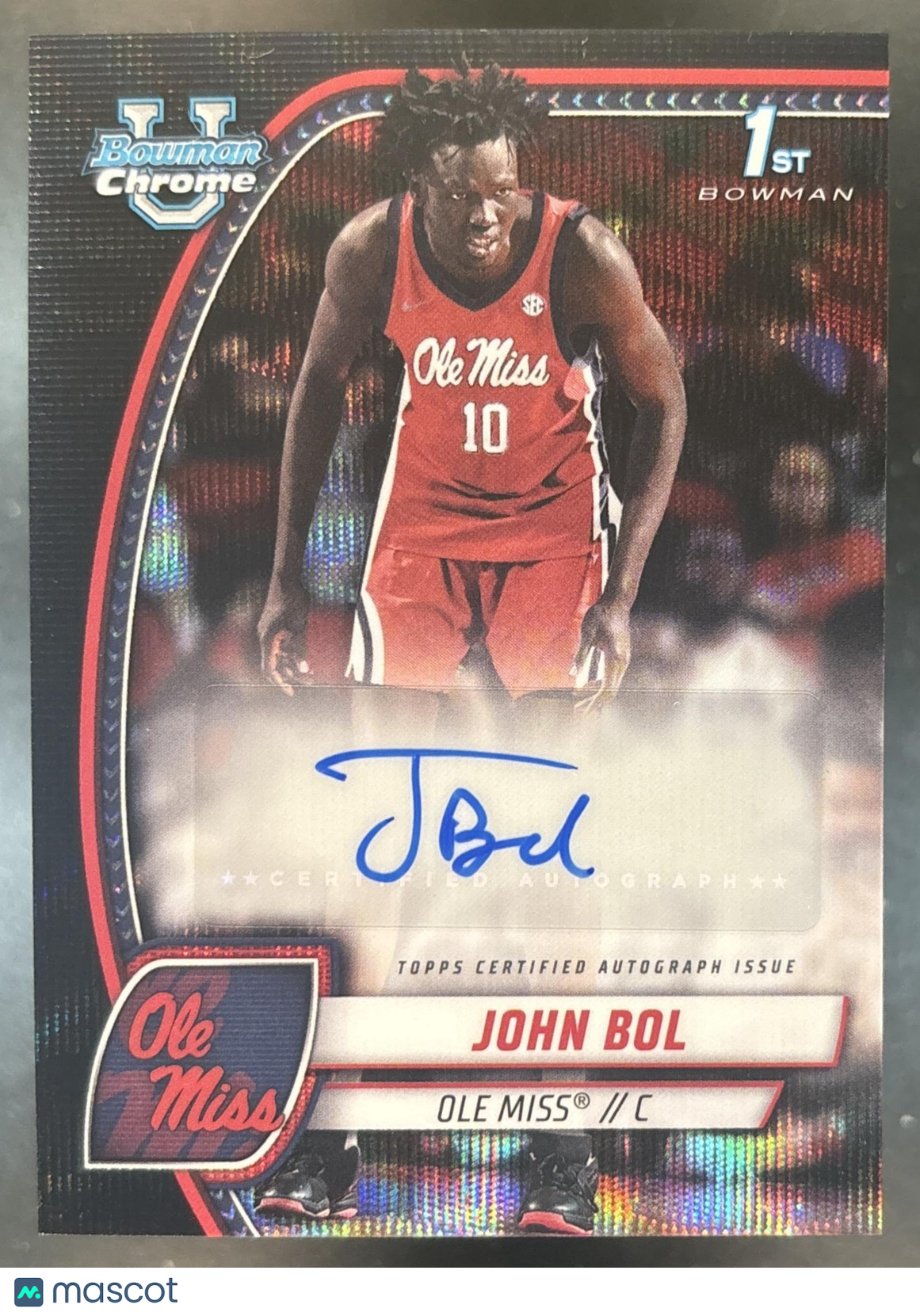 2024-25 Bowman Chrome University John Bol Prospect Auto Black Wave Refractor #31