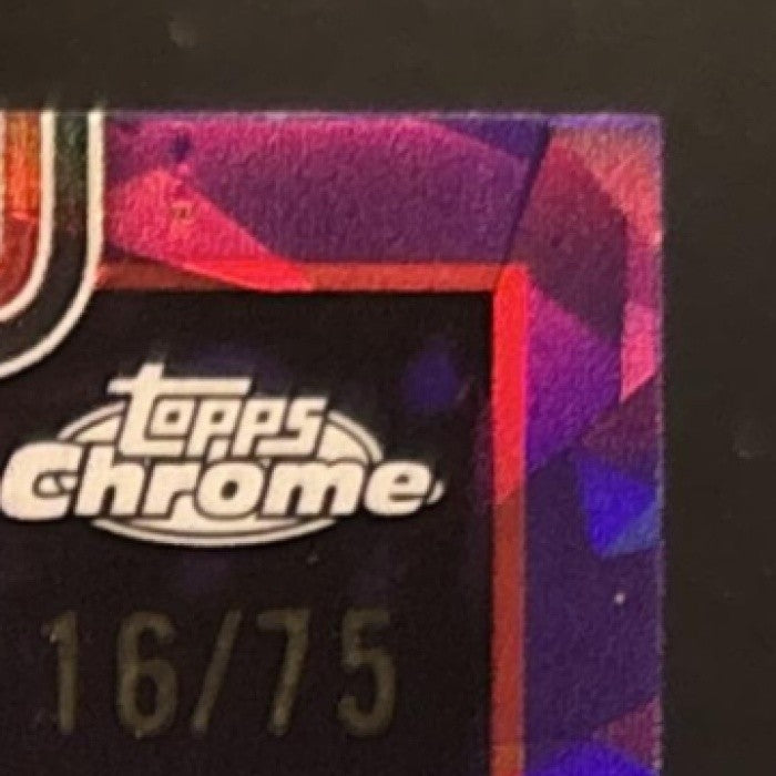 2025-26 Topps Chrome Sapphire Derik Queen Purple /75 #263 RC Pelicans