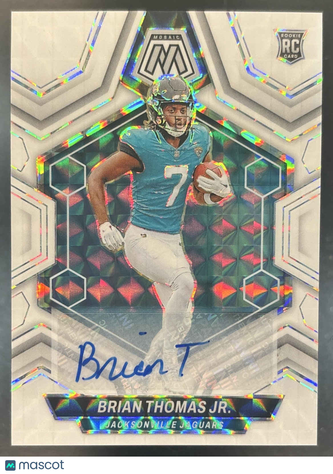 2024 Panini Mosaic Brian Thomas Jr. WHITE Auto #323 RC Jaguars