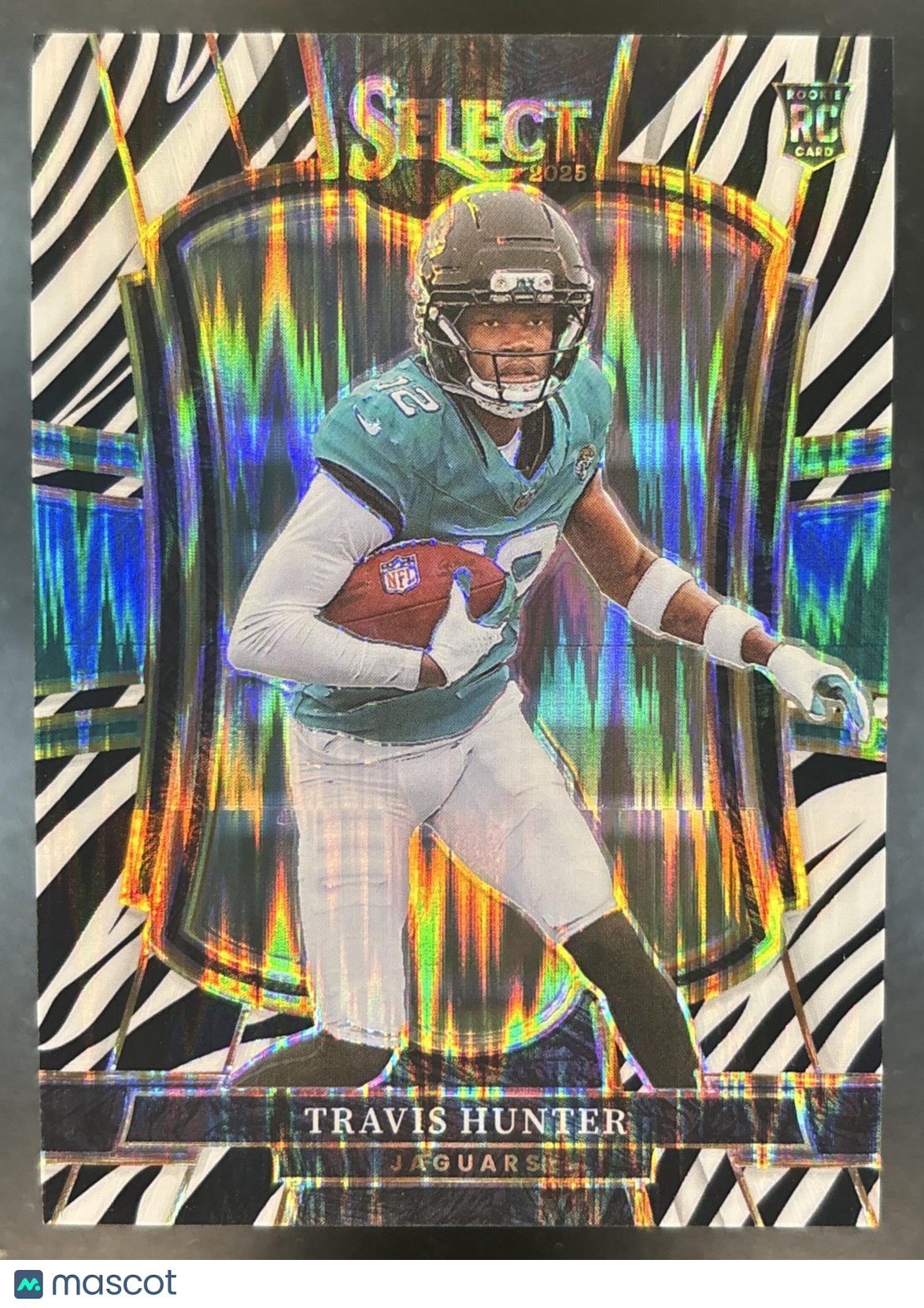2025 Panini Select Travis Hunter Zebra Prizm Shock #128 RC Jacksonville Jaguars
