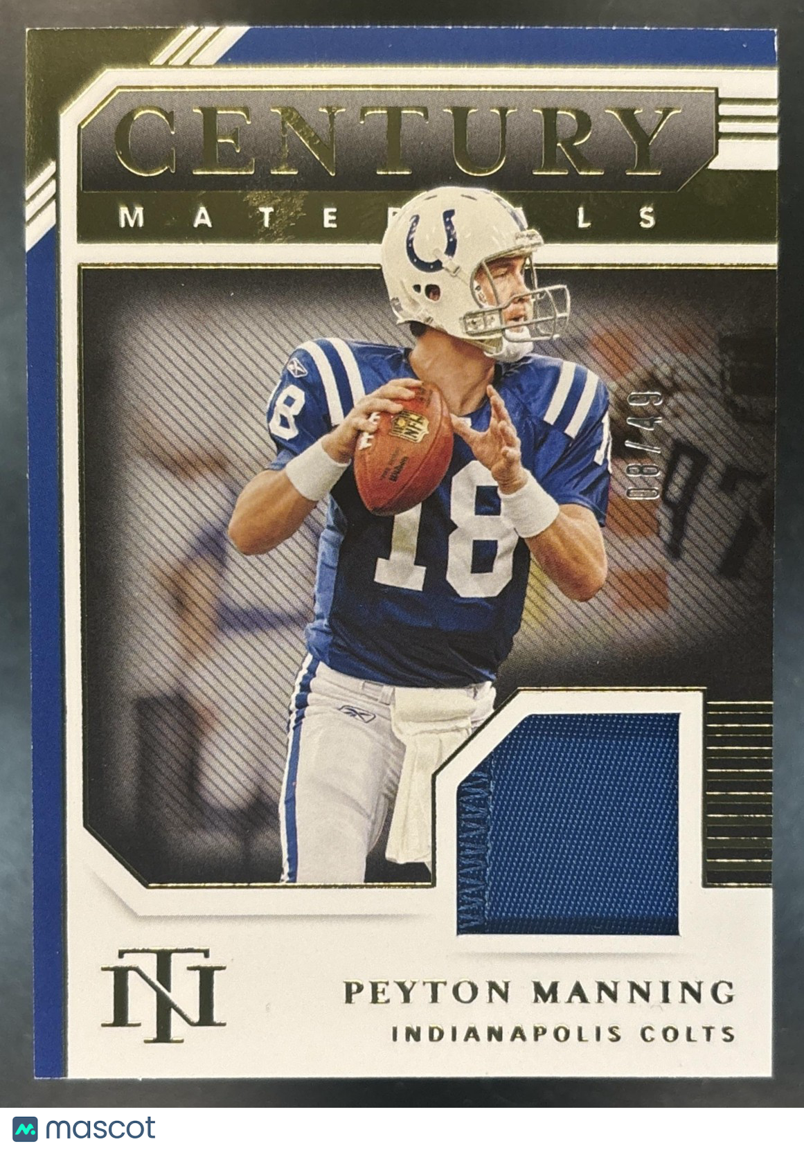 2020 National Treasures Peyton Manning Century Materials /99 MEM Colts