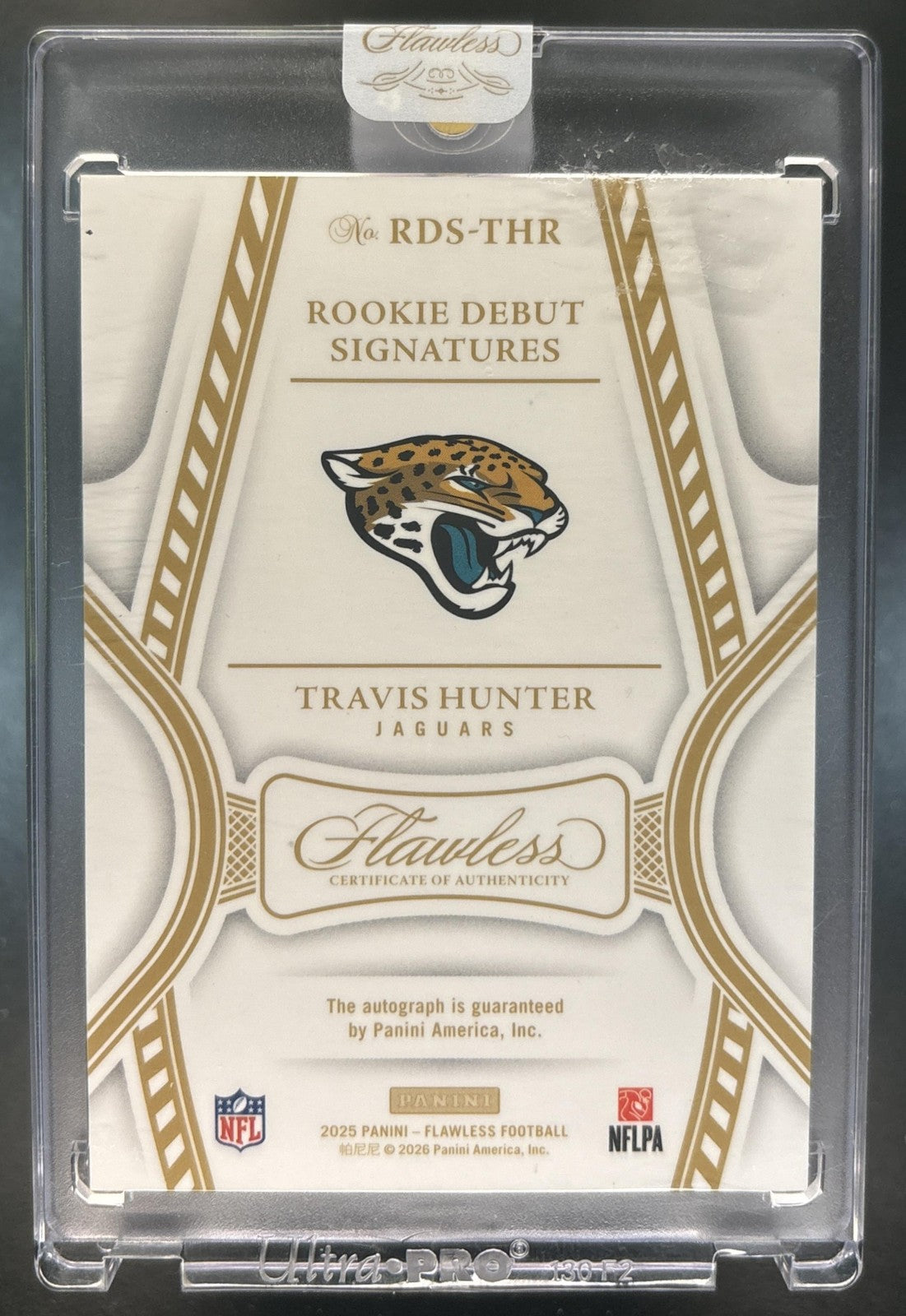 2025 Panini Flawless Travis Hunter Rookie Debut Signatures /20 RC Auto Jaguars