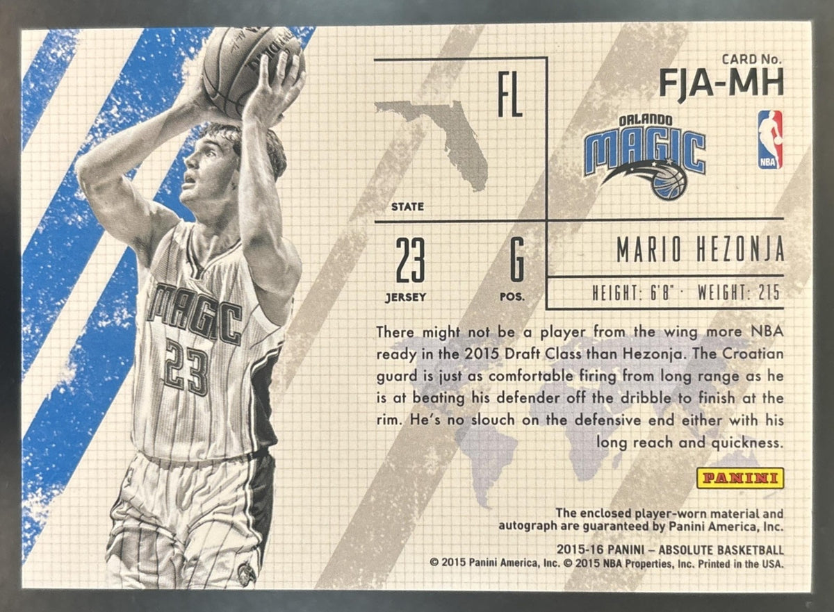 2015-16 Panini Absolute Mario Hezonja Frequent Flyer Jersey Auto /149 RC Magic